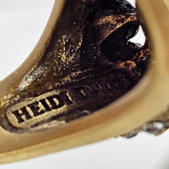 Heidi Daus oval topaz pearl rhinestone cocktail ring 11.5 glitz drag grandma - Picture 5 of 5